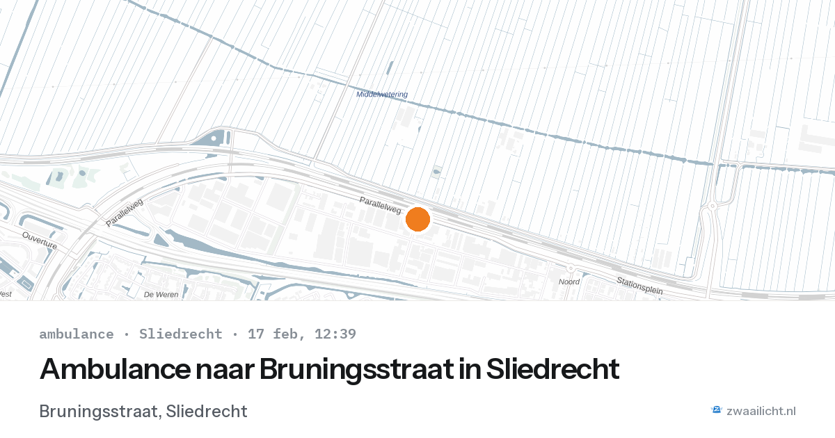 Ambulance naar Bruningsstraat in Sliedrecht — 17 feb 2026