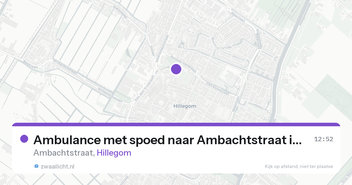 Ambulance met spoed naar Ambachtstraat in Hillegom — 21 aug 2026