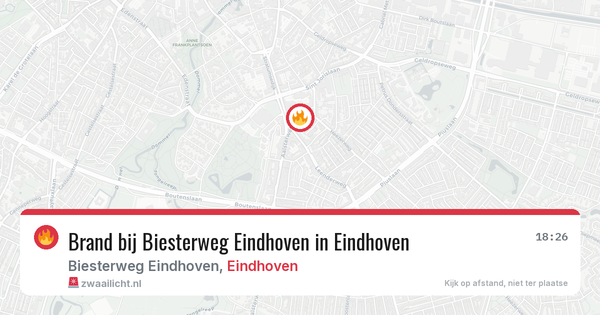 Brand bij Biesterweg Eindhoven in Eindhoven — 29 jul 2026