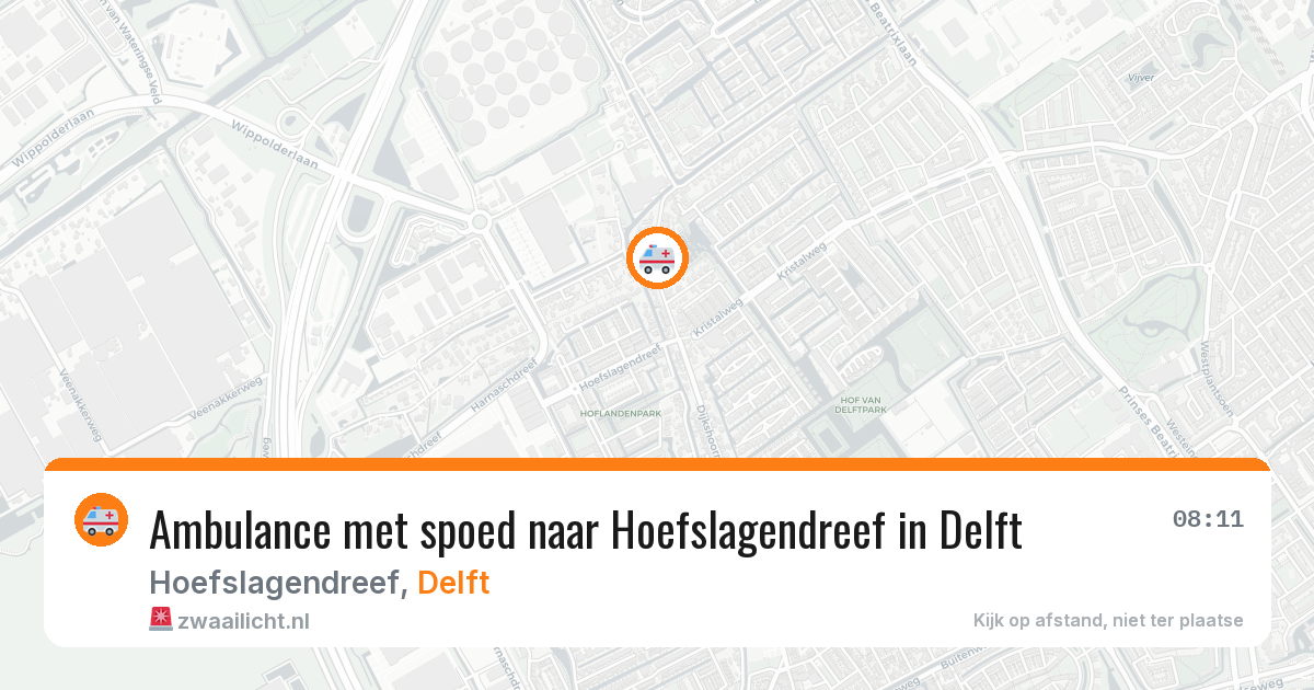 Ambulance met spoed naar Hoefslagendreef in Delft — 7 mrt 2026