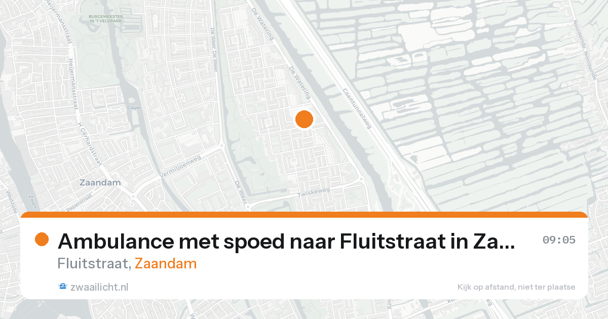 Ambulance met spoed naar Fluitstraat in Zaandam — 22 aug 2026