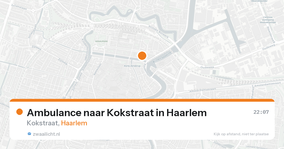 Ambulance naar Kokstraat in Haarlem — 22 aug 2026