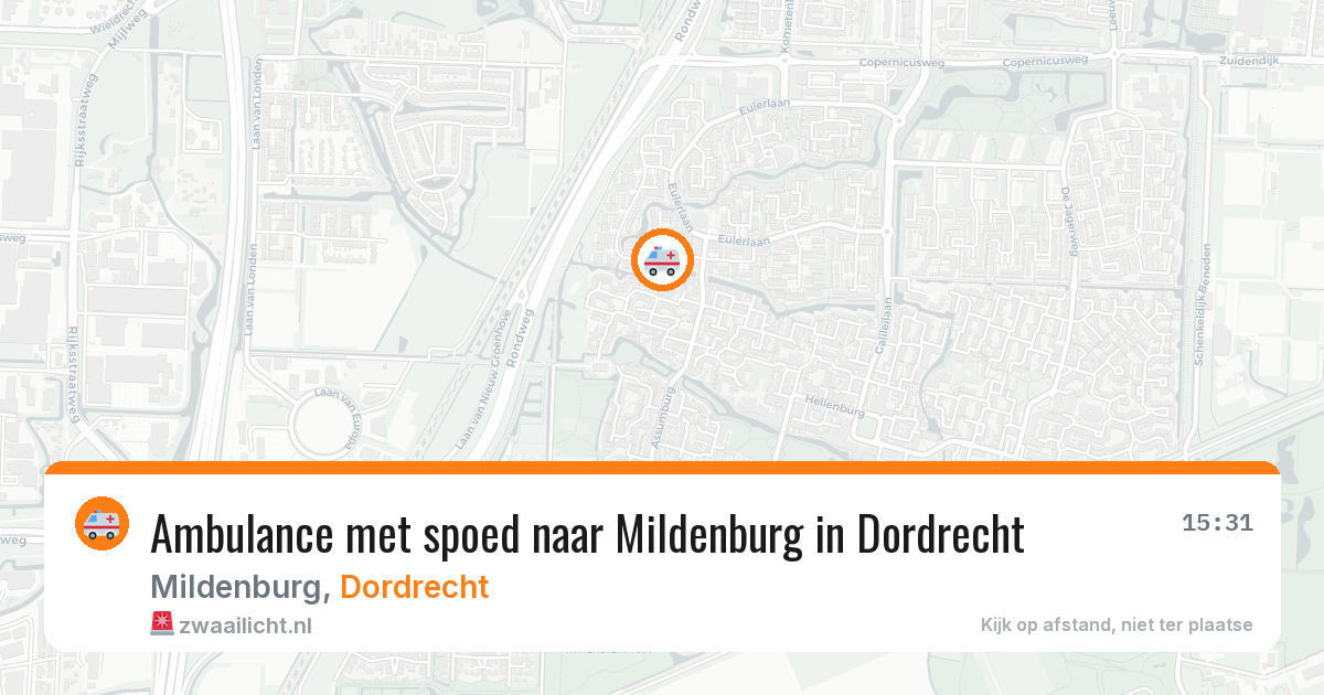 Ambulance met spoed naar Mildenburg in Dordrecht — 4 jul 2026