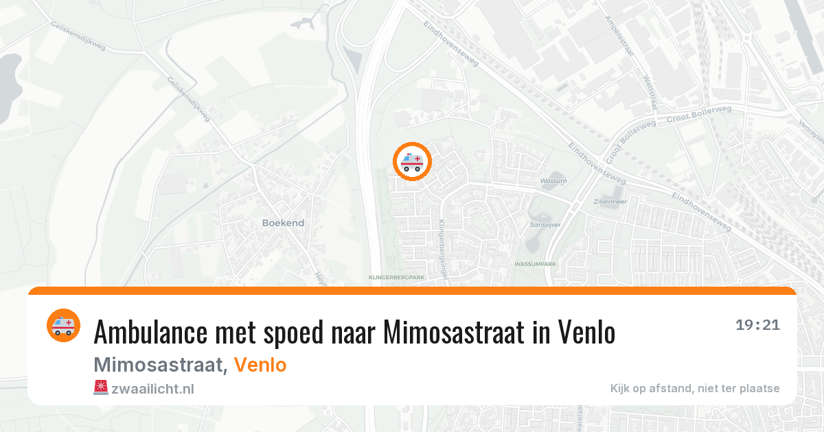 Ambulance met spoed naar Mimosastraat in Venlo — 28 jul 2026