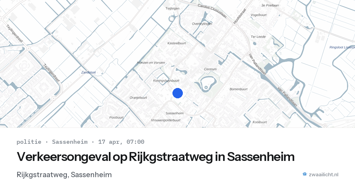 Verkeersongeval op Rijkgstraatweg in Sassenheim — 17 apr 2026