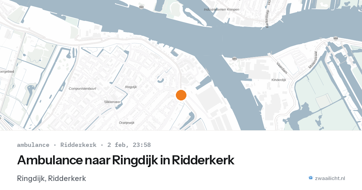 Ambulance naar Ringdijk in Ridderkerk — 2 feb 2026