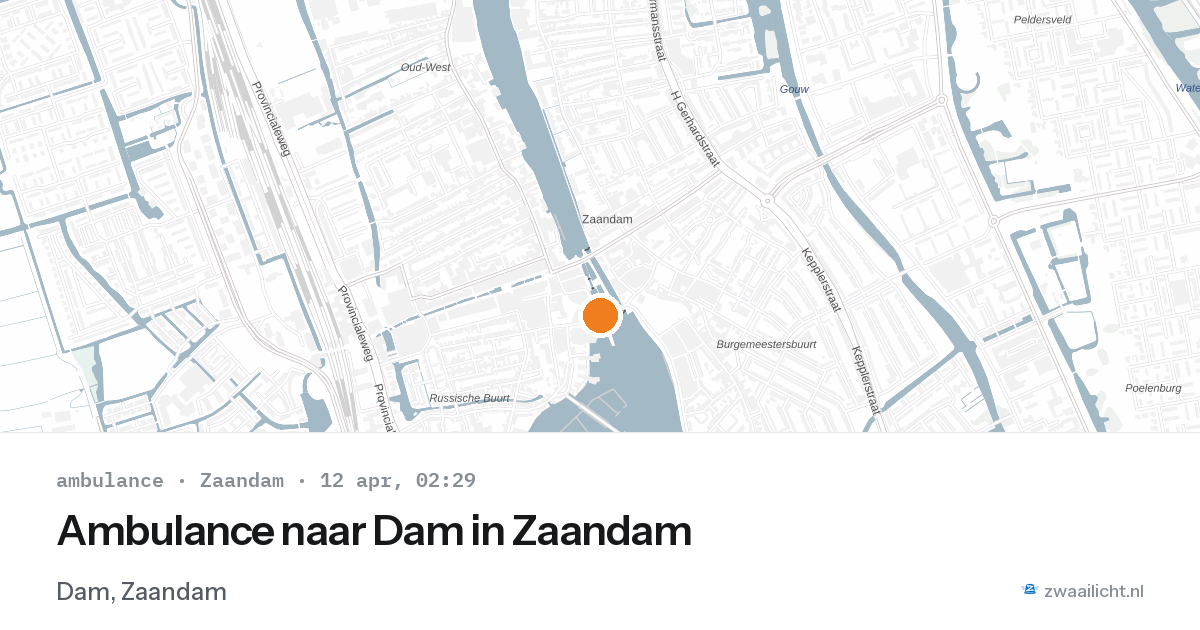 Ambulance naar Dam in Zaandam — 12 apr 2026