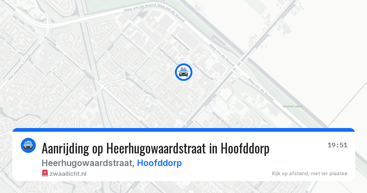 Aanrijding op Heerhugowaardstraat in Hoofddorp — 11 aug 2026