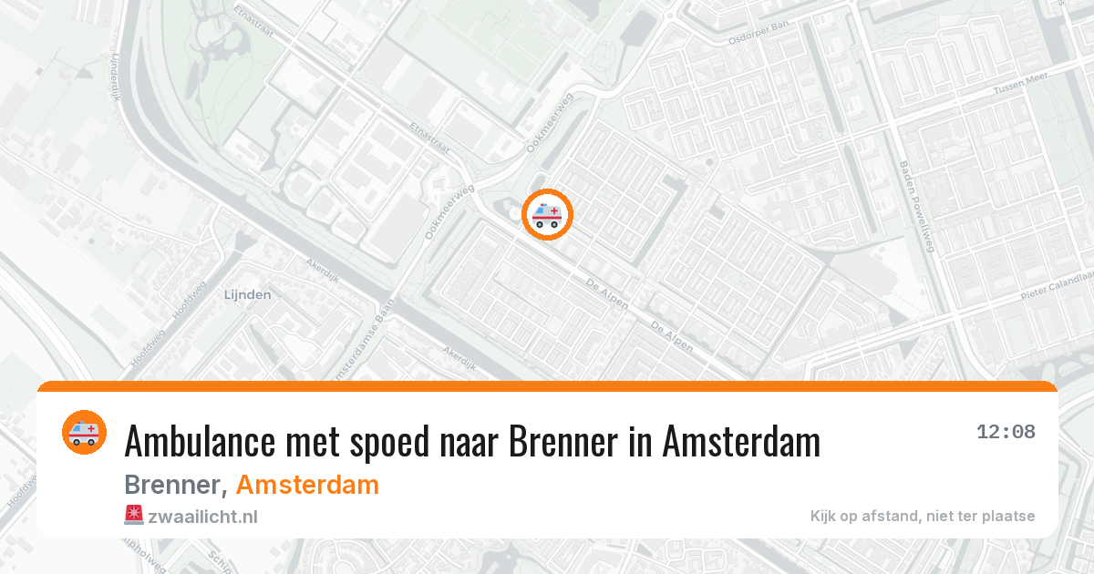 Ambulance met spoed naar Brenner in Amsterdam — 7 apr 2026