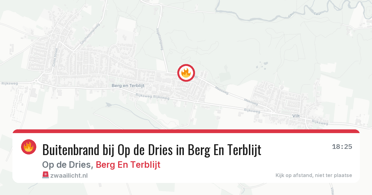 Buitenbrand bij Op de Dries in Berg En Terblijt — 29 jul 2026