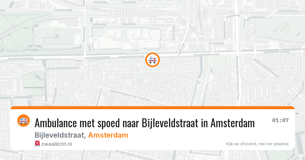 Ambulance met spoed naar Bijleveldstraat in Amsterdam — 18 jun 2026