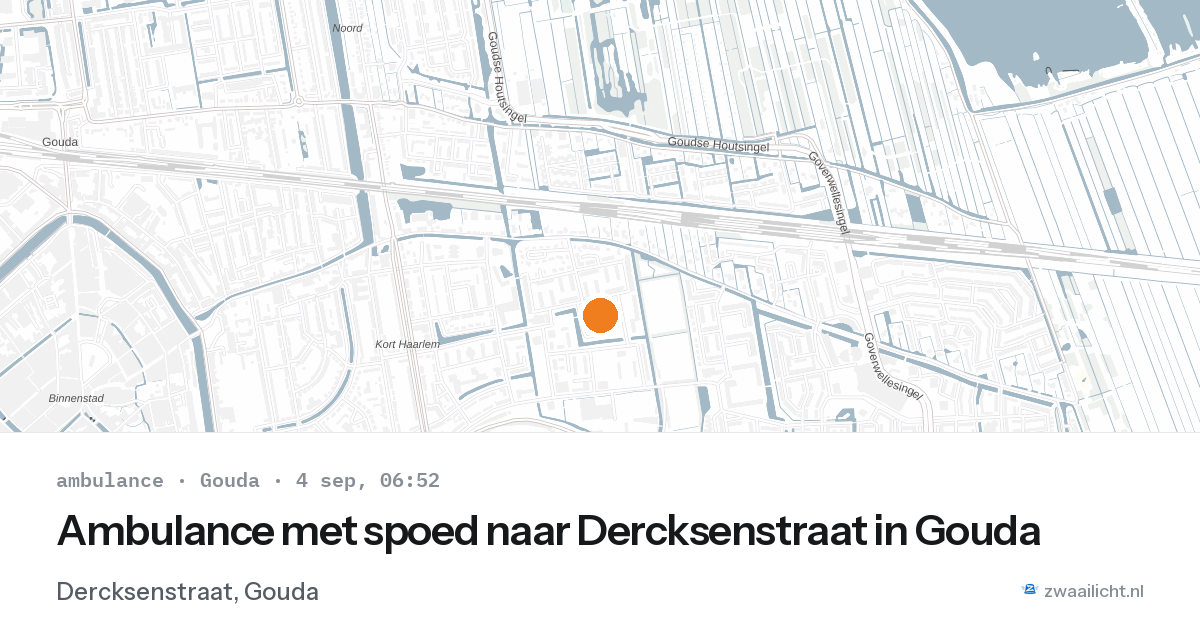 Ambulance met spoed naar Dercksenstraat in Gouda — 4 sep 2026