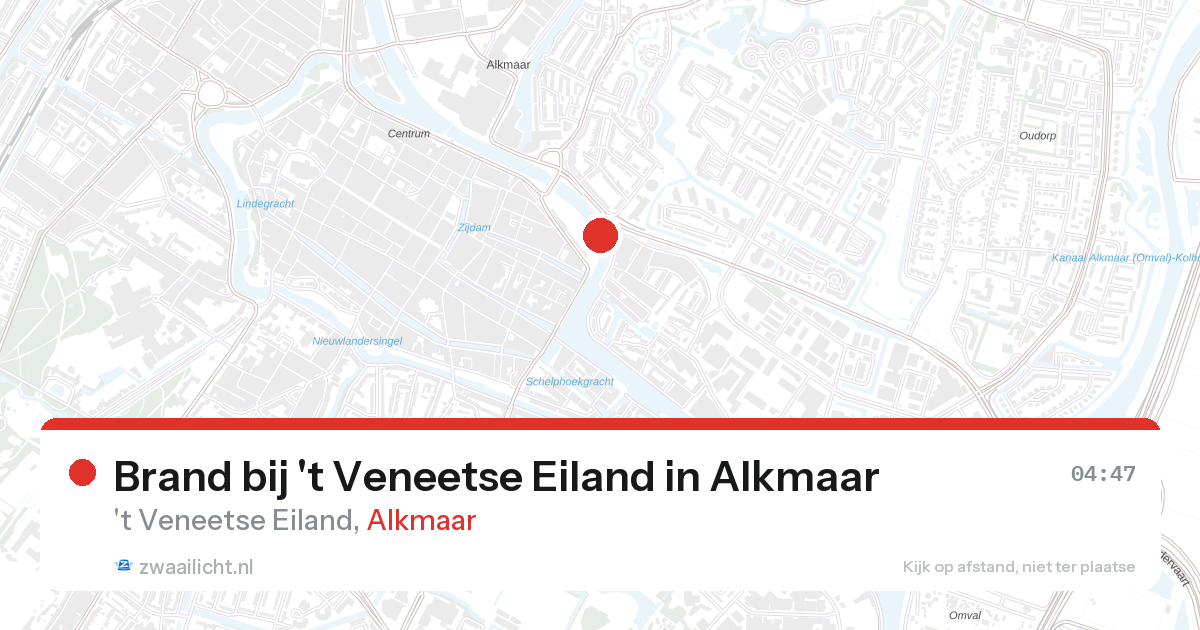 Brand bij 't Veneetse Eiland in Alkmaar — 9 apr 2026