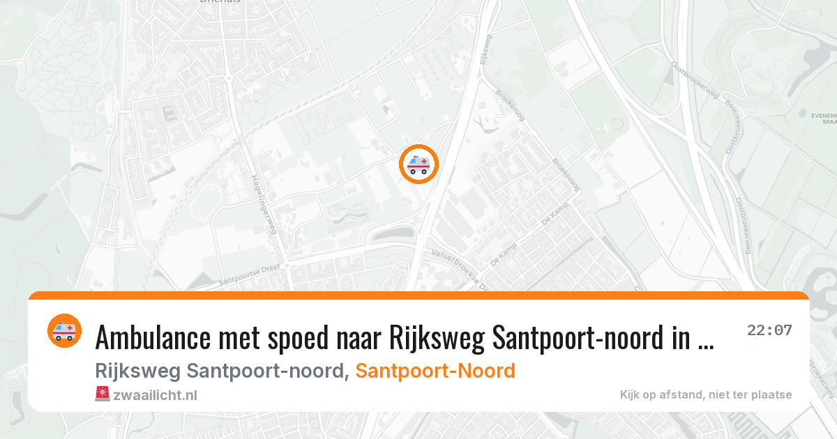 Ambulance met spoed naar Rijksweg Santpoort-noord in Santpoort-Noord — 8 feb 2026