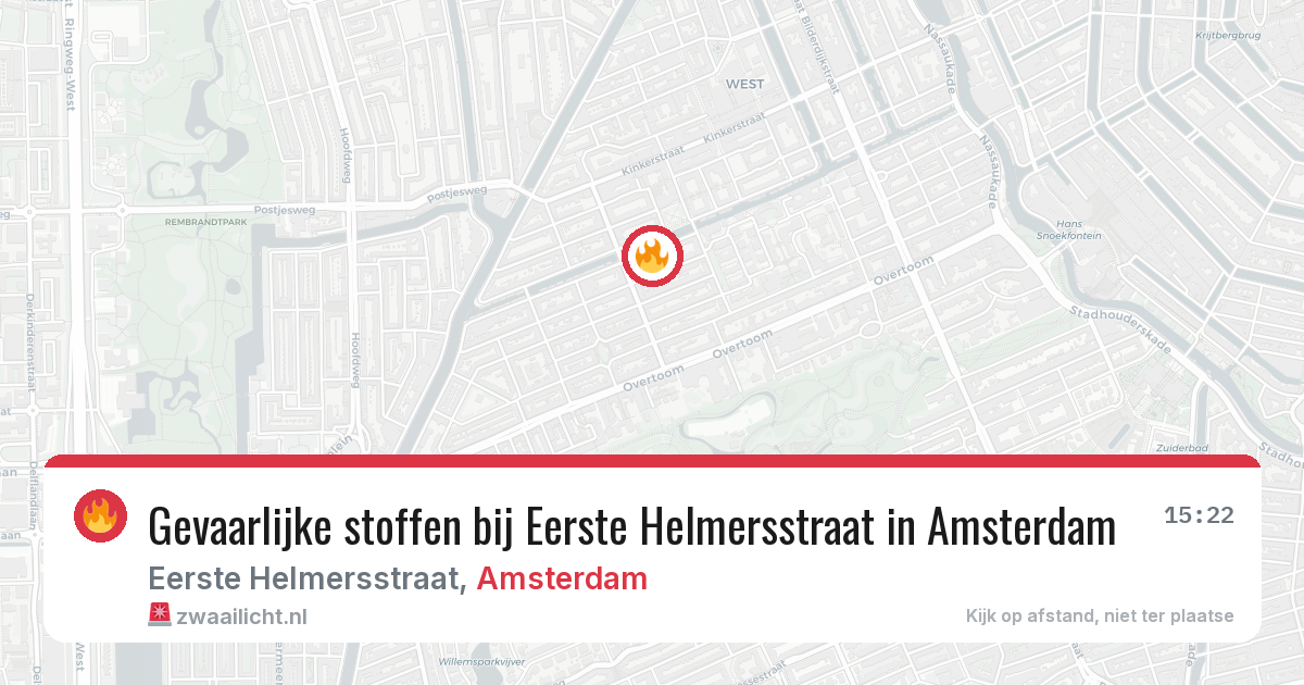 Gevaarlijke stoffen bij Eerste Helmersstraat in Amsterdam — 27 apr 2026