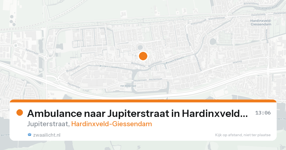 Ambulance naar Jupiterstraat in Hardinxveld-Giessendam — 18 aug 2026