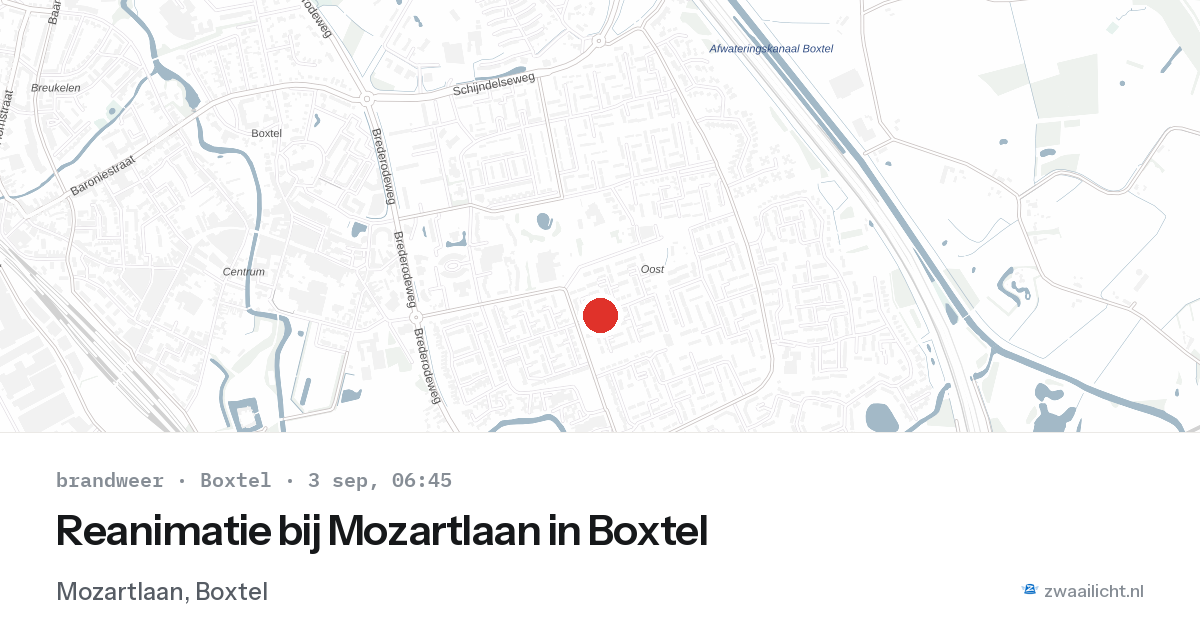 Reanimatie bij Mozartlaan in Boxtel — 3 sep 2026