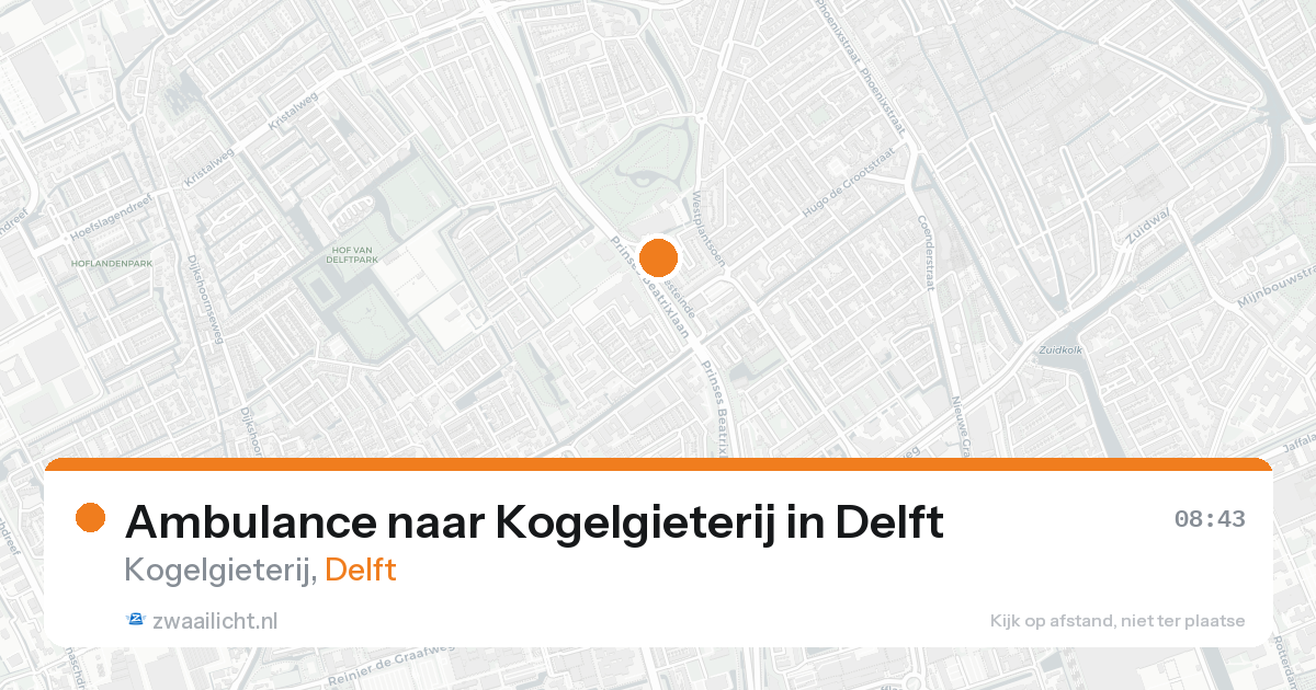 Ambulance naar Kogelgieterij in Delft — 18 aug 2026