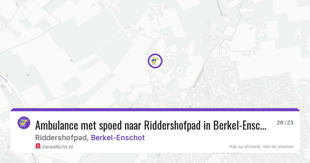 Ambulance met spoed naar Riddershofpad in Berkel-Enschot — 18 apr 2026