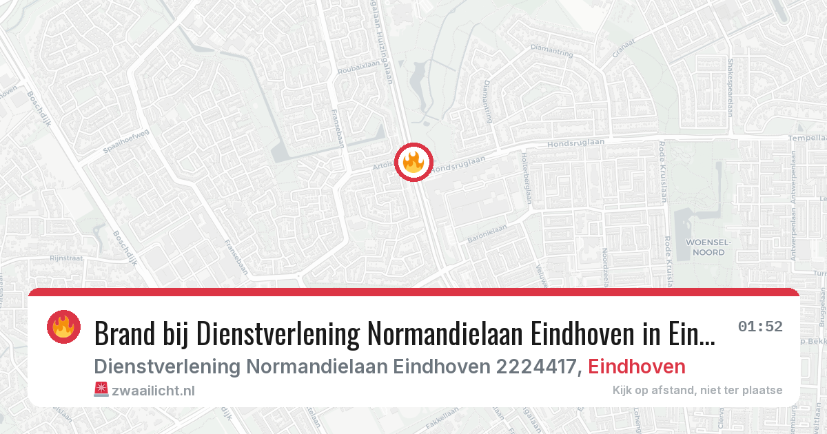 Brand bij Dienstverlening Normandielaan Eindhoven in Eindhoven — 11 apr 2026