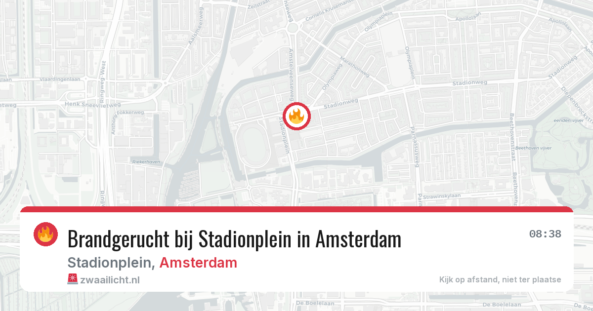 Brandgerucht bij Stadionplein in Amsterdam — 23 mrt 2026