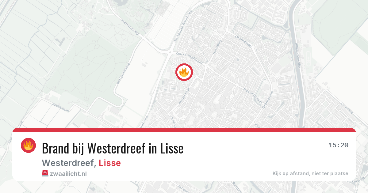 Brand bij Westerdreef in Lisse — 13 aug 2026