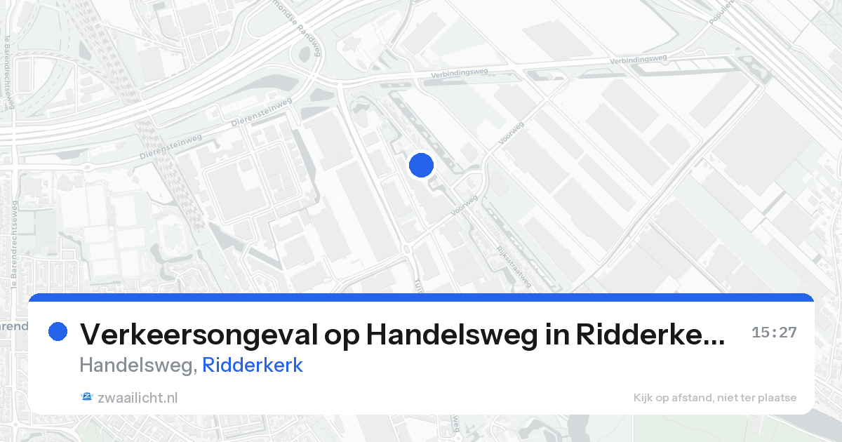 Verkeersongeval op Handelsweg in Ridderkerk — 25 aug 2026