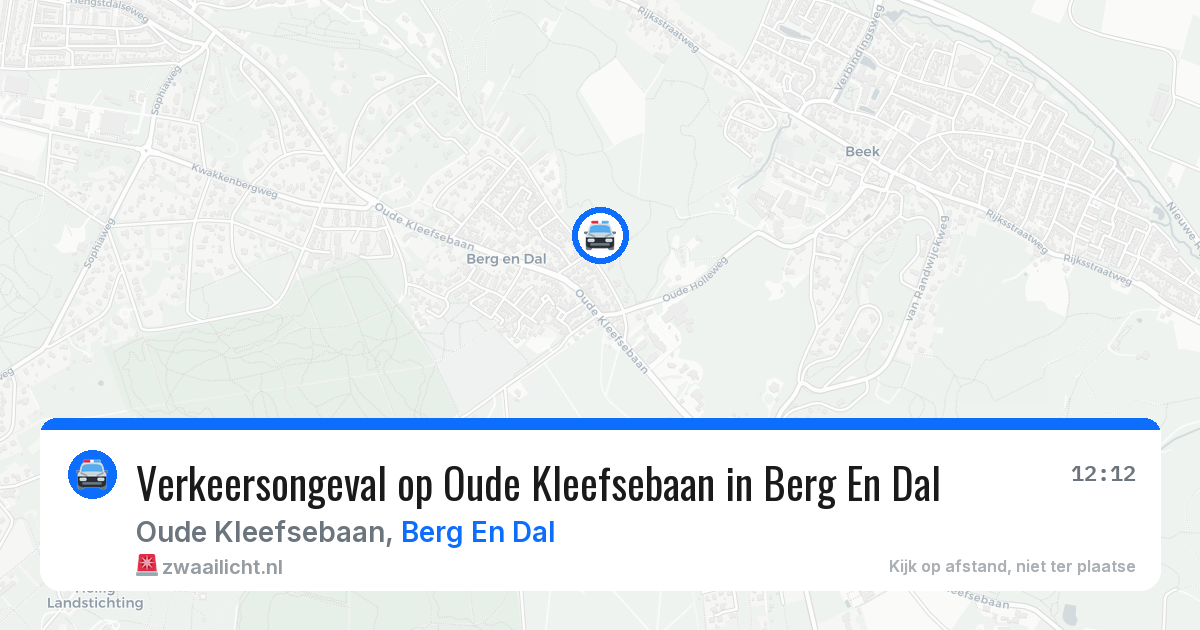 Verkeersongeval op Oude Kleefsebaan in Berg En Dal — 19 mrt 2026