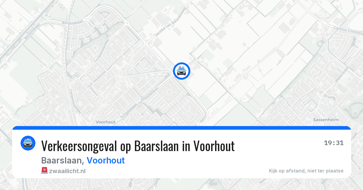 Verkeersongeval op Baarslaan in Voorhout — 29 jun 2026