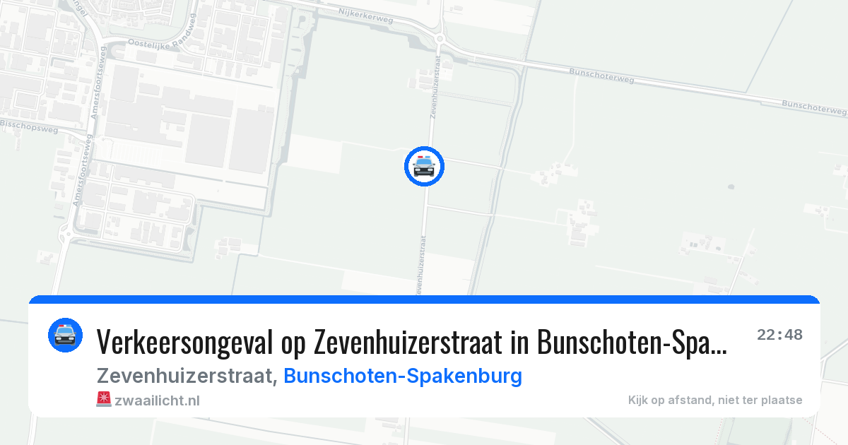 Verkeersongeval op Zevenhuizerstraat in Bunschoten-Spakenburg — 26 jun 2026