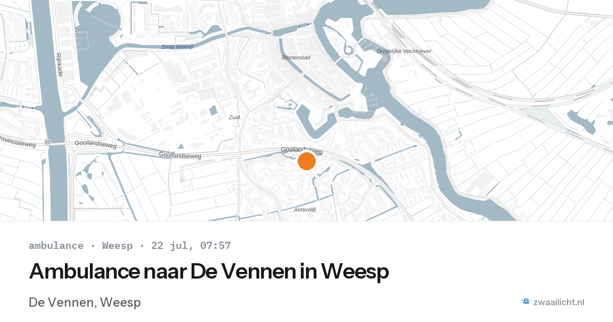 Ambulance naar De Vennen in Weesp — 22 jul 2026