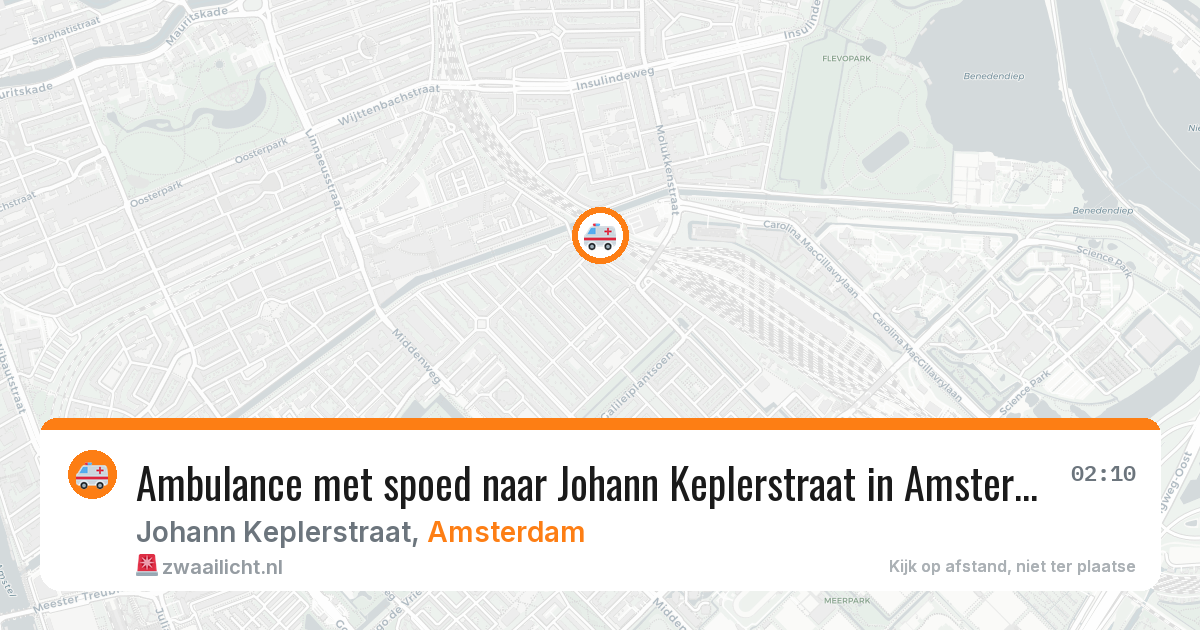 Ambulance met spoed naar Johann Keplerstraat in Amsterdam — 9 feb 2026