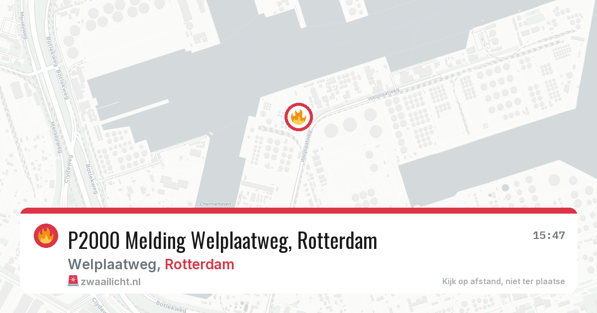 P2000 Melding Welplaatweg, Rotterdam — 3 aug 2026