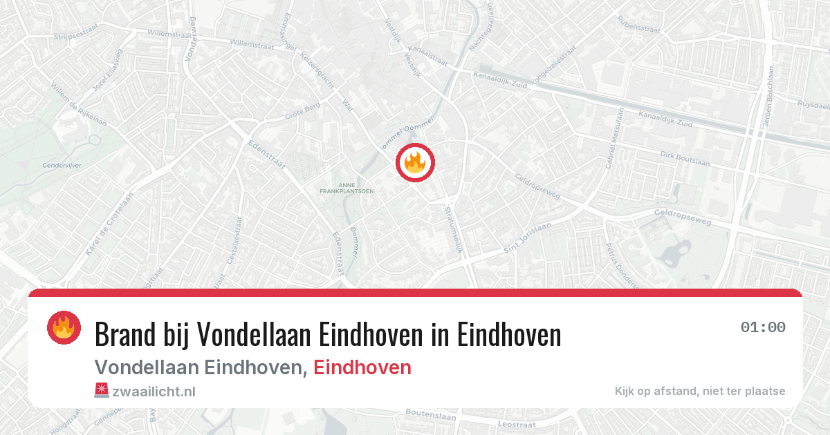 Brand bij Vondellaan Eindhoven in Eindhoven — 7 aug 2026