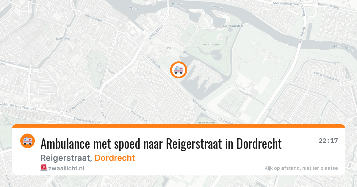 Ambulance met spoed naar Reigerstraat in Dordrecht — 14 aug 2026
