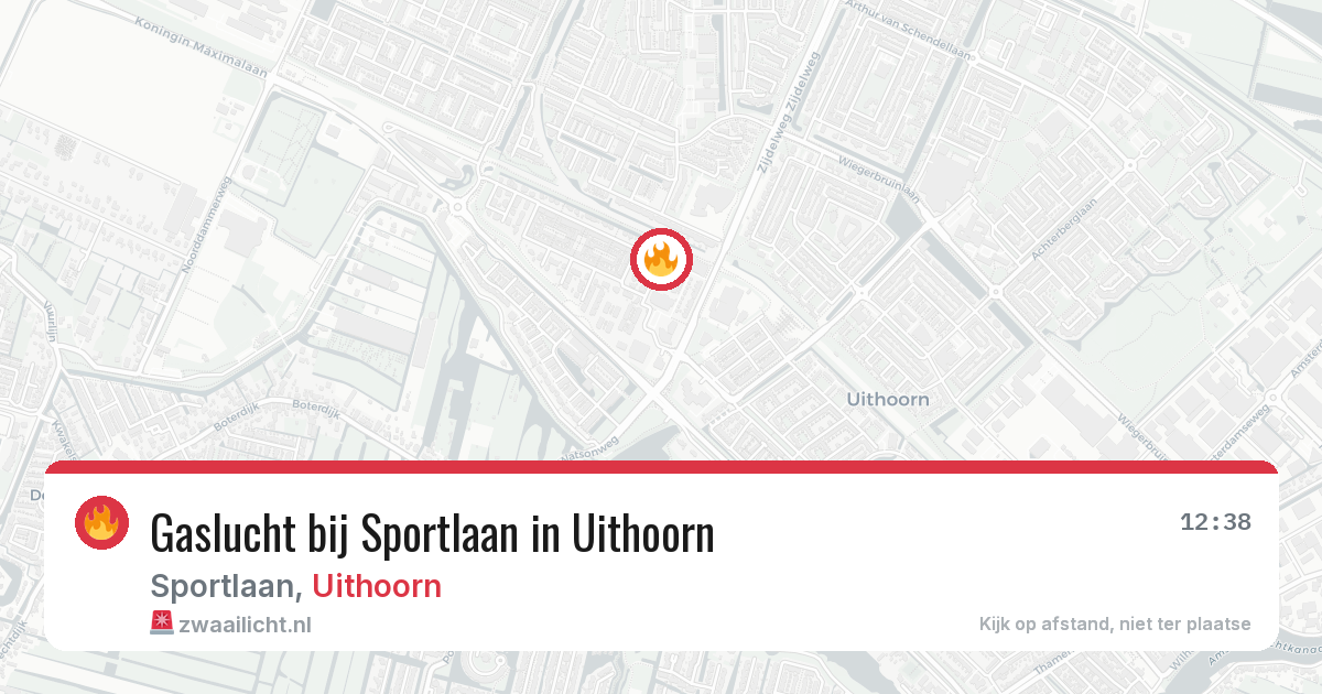 Gaslucht bij Sportlaan in Uithoorn — 29 jan 2026