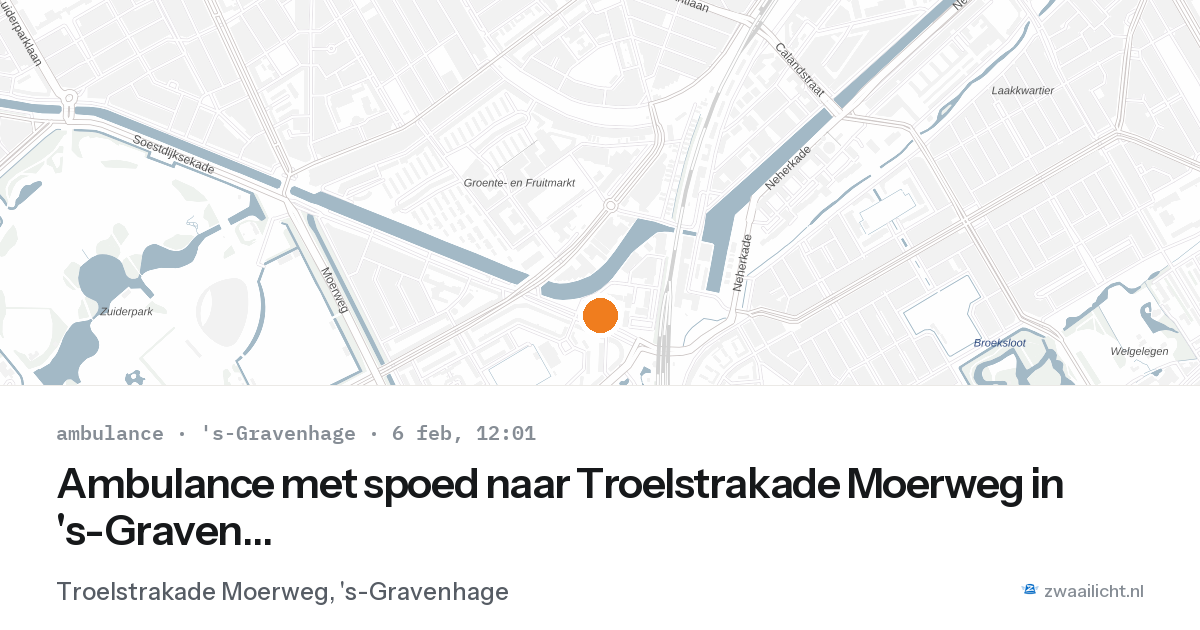 Ambulance met spoed naar Troelstrakade Moerweg in 's-Gravenhage — 6 feb 2026
