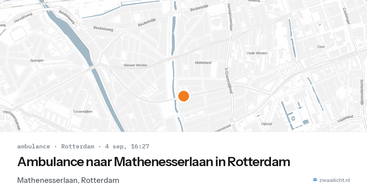 Ambulance naar Mathenesserlaan in Rotterdam — 4 sep 2026