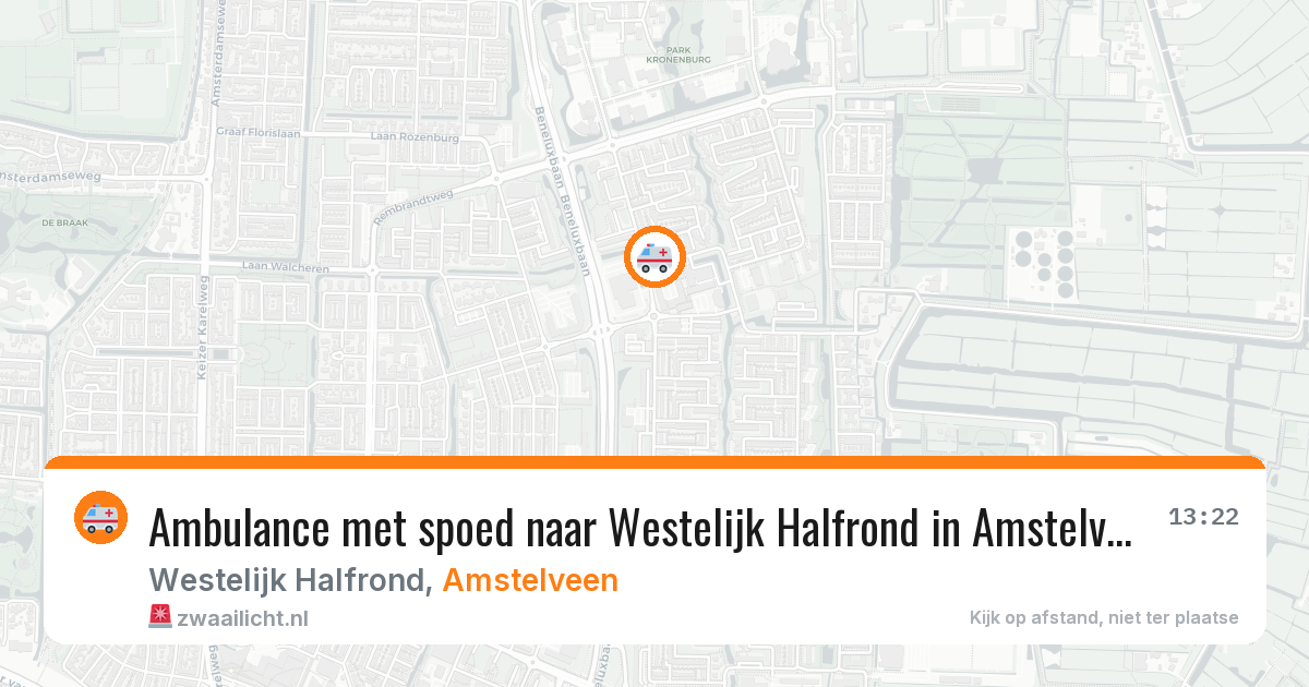 Ambulance met spoed naar Westelijk Halfrond in Amstelveen — 24 mrt 2026