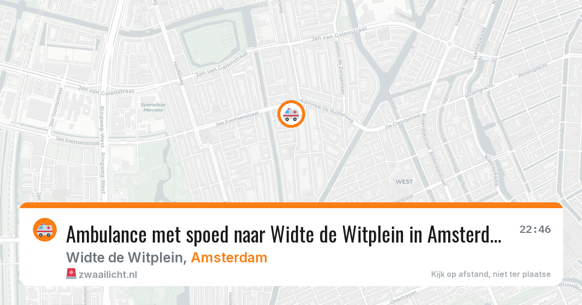 Ambulance met spoed naar Widte de Witplein in Amsterdam — 6 mei 2026