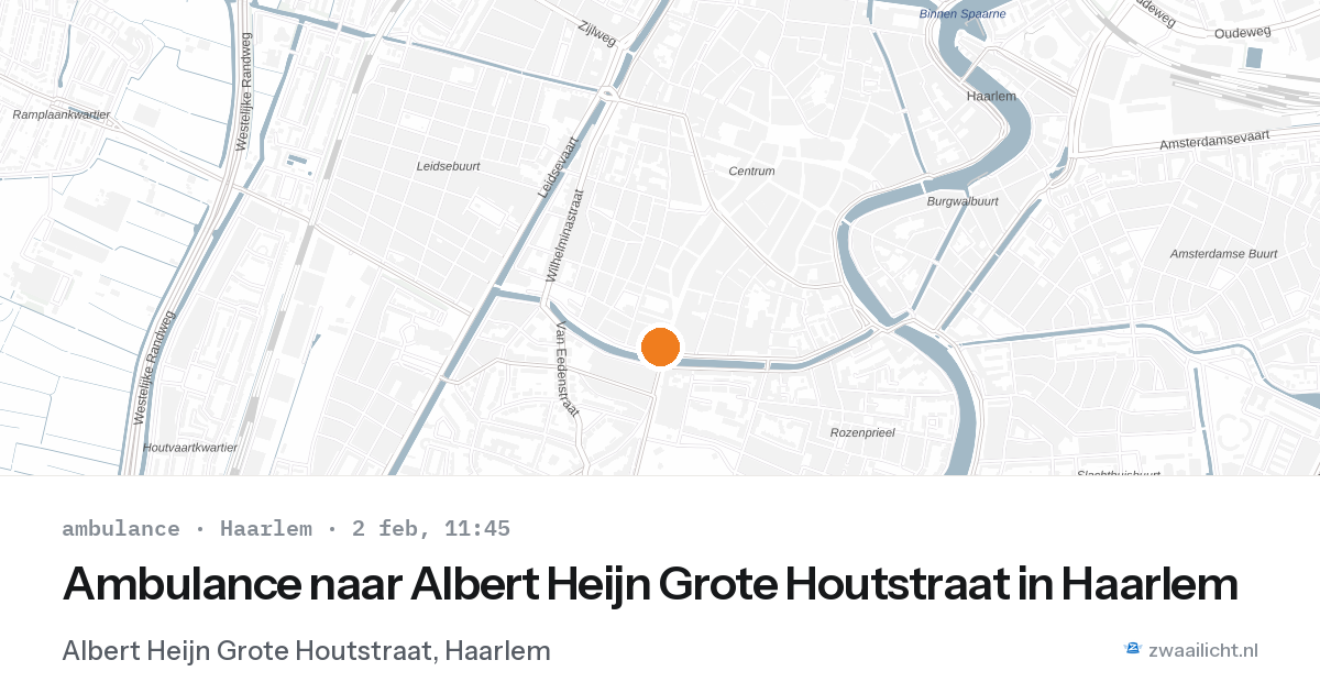 Ambulance naar Albert Heijn Grote Houtstraat in Haarlem — 2 feb 2026