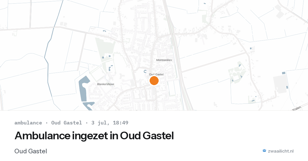 Ambulance ingezet in Oud Gastel — 3 jul 2026