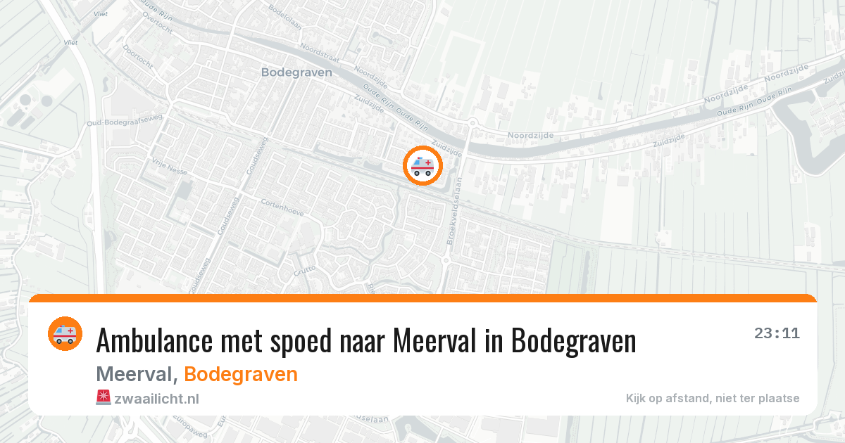 Ambulance met spoed naar Meerval in Bodegraven — 12 aug 2026