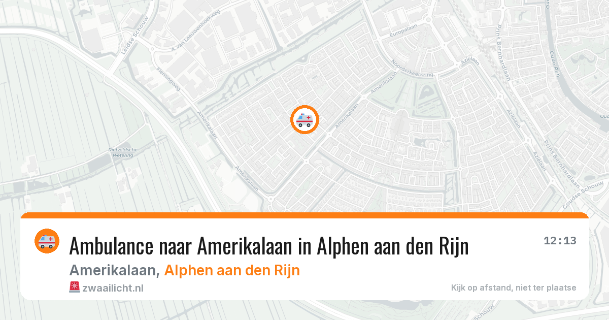 Ambulance naar Amerikalaan in Alphen aan den Rijn — 13 aug 2026