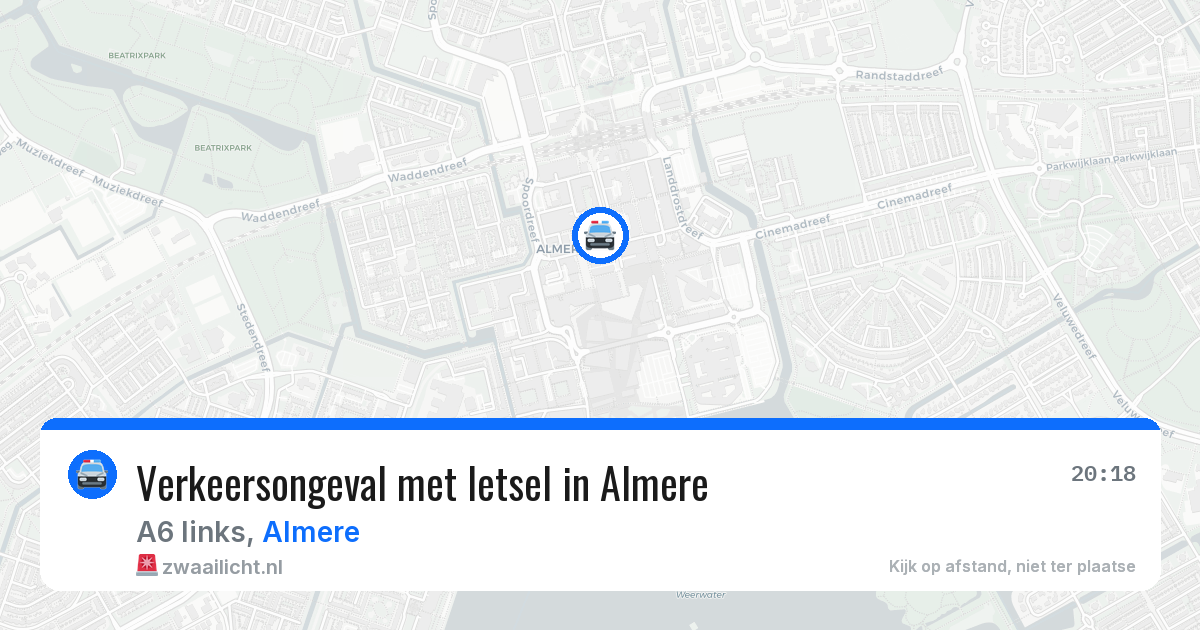 Verkeersongeval met letsel in Almere — 7 aug 2026