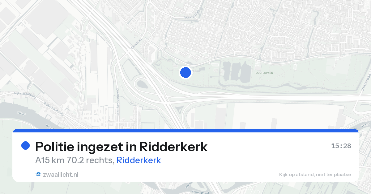 Politie ingezet in Ridderkerk — 21 aug 2026 | 🚨 Zwaailicht.nl