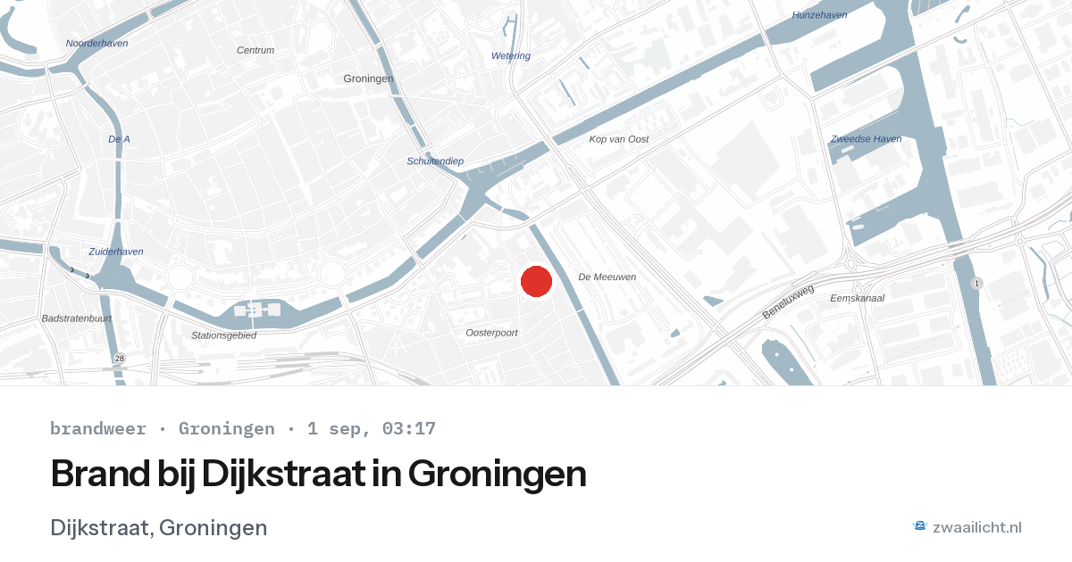 Brand bij Dijkstraat in Groningen — 1 sep 2026