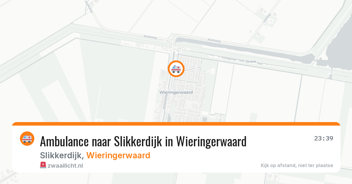 Ambulance naar Slikkerdijk in Wieringerwaard — 29 mrt 2026