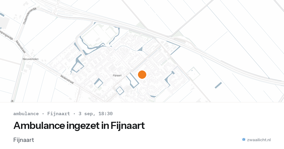 Ambulance ingezet in Fijnaart — 3 sep 2026