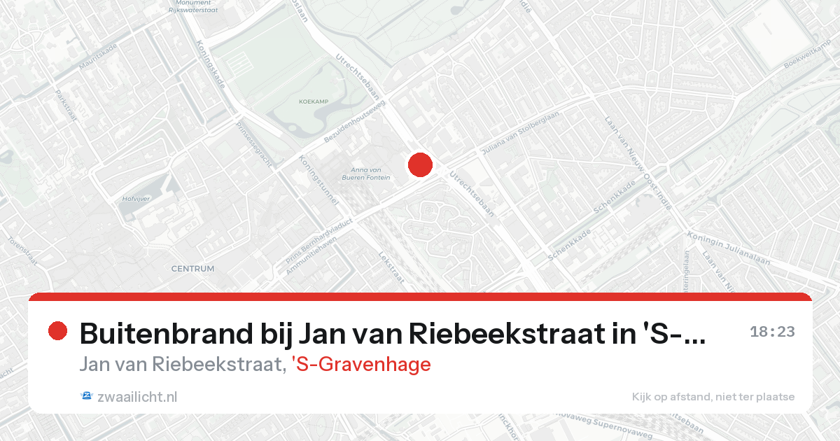 Buitenbrand bij Jan van Riebeekstraat in 'S-Gravenhage — 17 aug 2026